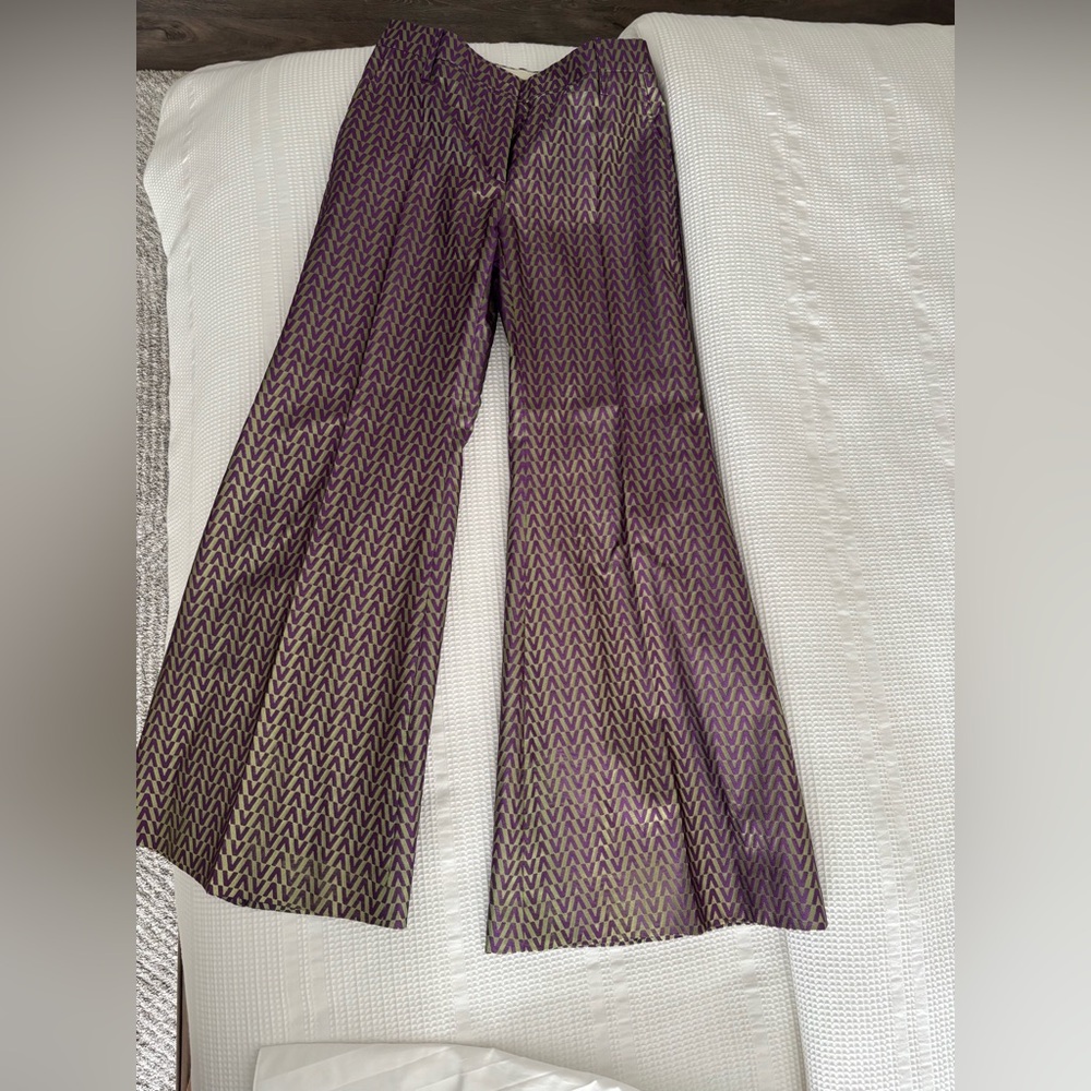 Valentino Purple and Green Patterned Garment